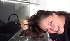 HAIR WASHING IN THE KITCHEN SINK (lh)