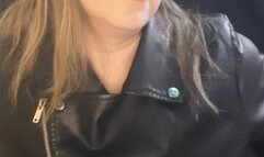 Find out what I'm wearing under my leather jacket while smoking