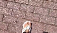 Mkv Giantess Lola walks in flip flops Toe Wiggling