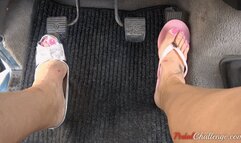 Pedal Challenge - Vanessa U revving engine of an old VW VAN (HD)