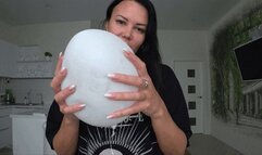 Evil LorY scratches and bursts the balloons with her sharp claws c