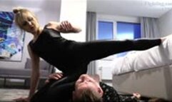 Black Widow Black Spandex Smothering Onslaught Next Victim