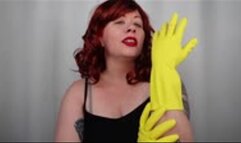 Yellow Rubber Gloves JOI from Stepmom with Auburn Hair MP4 720