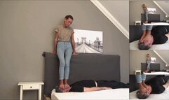 VIOLA - I love to DESTROY your ugly face under my feet 2 - BRUTAL face trampling, throatstanding, foot domination, face stomping