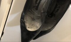 Flight Attendant Shoeplay In Pantyhose and Vintage Pumps