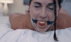 MILF Carissa Dumond Hogtied Bondage Footmassage in Slow Motion