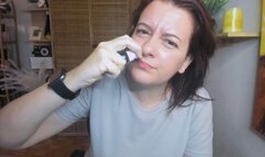 Stimulation to clear the nose from big sneezes 1080HD