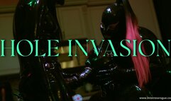 Hole Invasion: Latex Goddesses face fucking and probing human gimp
