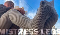 Goddess In Grey Opaque Pantyhose Foot Tease On The Walks (MP4 HD)