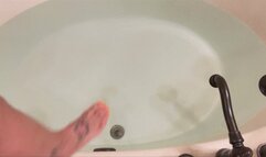 Carissa with the silk oriental scarf and Fiorucci lace panties in the bathtub