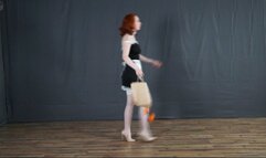 Tangerine attack on maid in vacuum latex bed and rope bondage