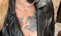 Winston 100s - All in PVC Vinyl, with its genuine leather jacket, black lipstick, high heels and long red nails - Deep Inhales, Multiple pumps, Mouth Inhales and open mouth exhales, Crush