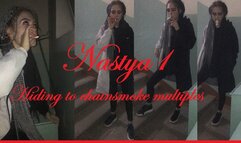 Nastya is hiding to chainsmoke multiples