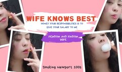 WIFE KNOWS BEST (NEWPORT 100S) (CLOSE UP)