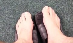 Bare feet after workout and spit