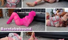 The busty beauty couldn't roll over in the hogtie Part 2 of 2