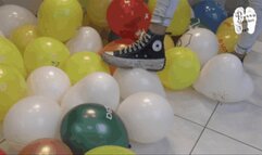 Balloons under two pairs of Chucks