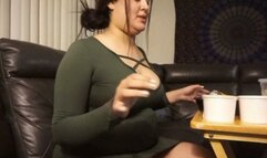 Skinny Nadya Stuffing In A Tight Dress