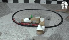 Small Train under hard wooden Mules