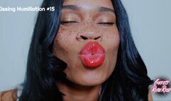 Kissing Humiliation #15- Ebony Femdom Goddess Rosie Reed Humiliates Lipstick Losers With Red Shiny Glossy Lips- 1080p HD