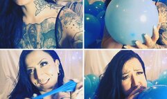 NON-POP 30+ Variety of Blue Balloons Played With!