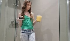 Custard And Chocolate Cake Inside My Jean's