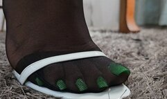 Balbina BBW Feet on Black Pantyhose