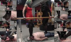 LILLI BAYLE & MISTRESS AMBRA - EXTREME body, dick and face trampling in stockings (BRUTAL CLIP!)