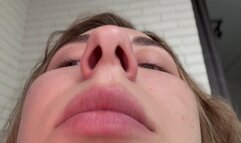 Flares nostrils close-up