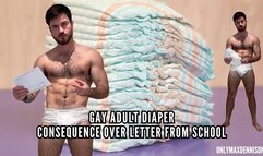 GAY ADULT DIAPER CONSEQUENCE OVER LETTER FROM SCHOOL