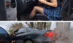 Margot is revving the old Opel's 6000 rpm engine hard