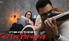 Bully girl Nara blackmail nerdy guy into foot slavery (720 EN-sub)