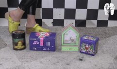 Music boxes under cruel wooden Clogs