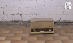 Old historical Radio crushed under High Heels
