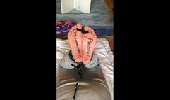 PopcornSolesGirl’s soles get to taste the Wartenberg wheel, then whipped