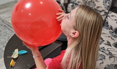 Anet puffs up her cheeks