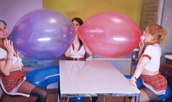 Q907 Three girls btp two double valved balloons together - 480p