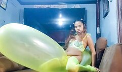 Sexy Juju Rides Your HUGE GL 500 In Hot Green Lingerie