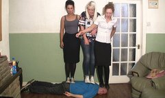 3 Girls Step On Their Slave Converse & Flat Shoes