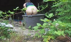 Peeing in an old industrial site