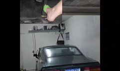Amanda 2 in 1 cranking stalling and reversing her Opala out of the garage (w/ pedal cam)