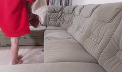 Orgasm in fleece and fuzzy footmuff