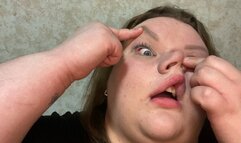 human piglet showing a stupid face