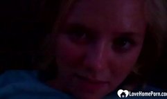 Hot blonde performing a solo you will remember