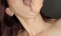 Macy Kiss Dildo Deepthroat Training