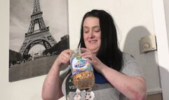 Savoury Food Turned Into Powder Beneath High Heels CLOSE UP