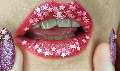 Starry pink lip aesthetic
