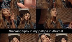 Smoking woozy in my palapa in Akumal!