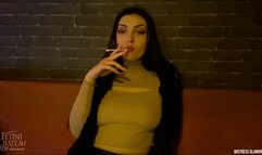 Mistress Glamorous will smoke and feed you with cigarettes ash POV - Polish Language
