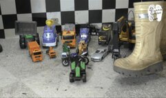 Cars and Trucks under heavy Boots